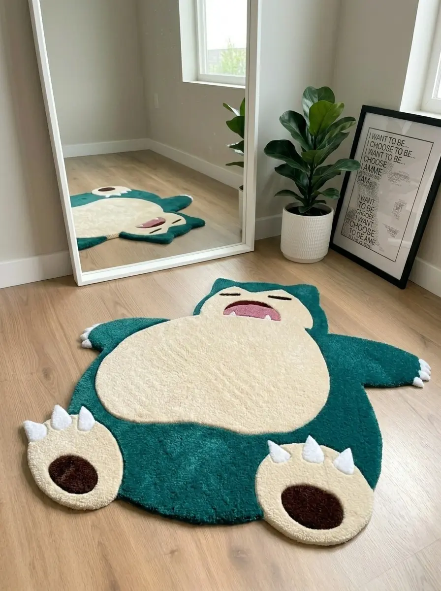 Snorlax Pokemon Custom Handmade Rug