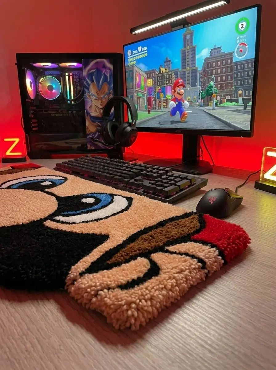 Mario Handmade Tufted Keyboard Rug